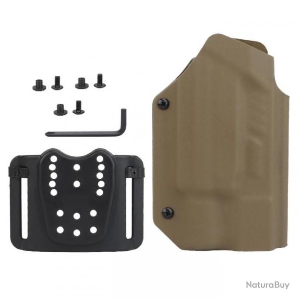 Holster Tactique Kydex Lger pour GLOCK avec Lampe - Tan