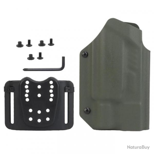 Holster Tactique Kydex Lger pour GLOCK avec Lampe - Vert OD