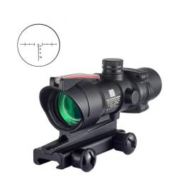 Lunette de visée type ACOG 4x32 Fibre Optique NOIR - Rouge