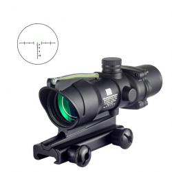 Lunette de visée type ACOG 4x32 Fibre Optique NOIR - Vert