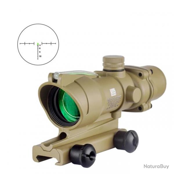 Lunette de vise type ACOG 4x32 Fibre Optique TAN - Vert