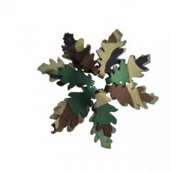 Pack de feuilles factices camouflage - Woodland / 15 Pieces