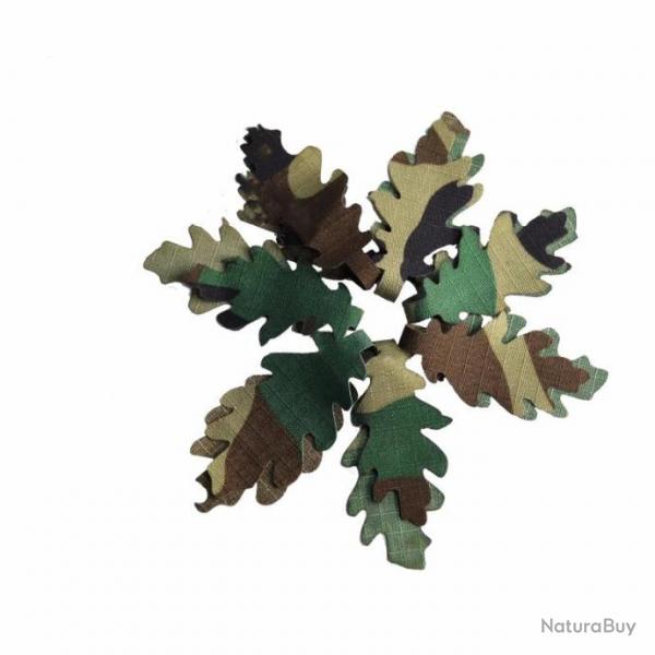 Pack de feuilles factices camouflage - Woodland / 15 Pieces