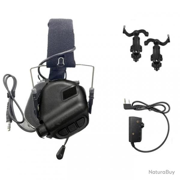 Pack Earmor M32 MOD4 + PTT + Support Casque - Noir