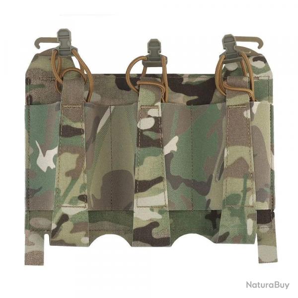 Panneau avant triple porte-chargeur lastique - Multicam