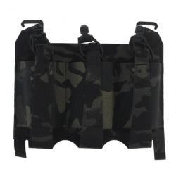 Panneau avant triple porte-chargeur élastique - Multicam Noir