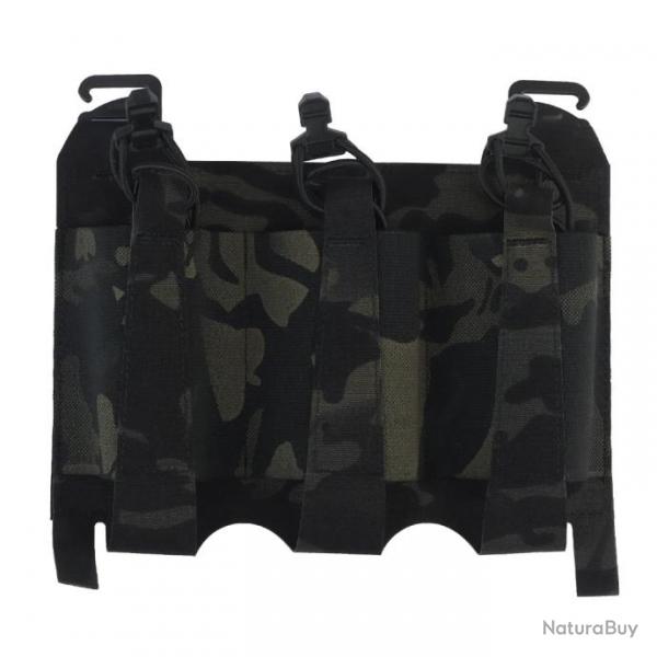 Panneau avant triple porte-chargeur lastique - Multicam Noir