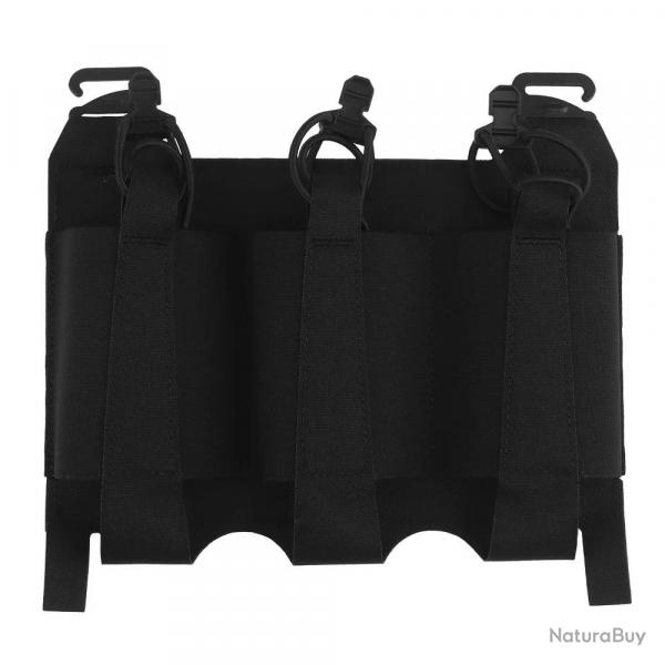 Panneau avant triple porte-chargeur lastique - Noir