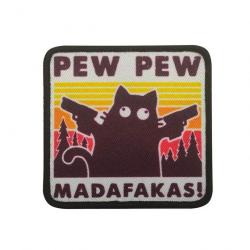 Patch "Pew Pew Madafakas !" - Nylon Orange/blanc