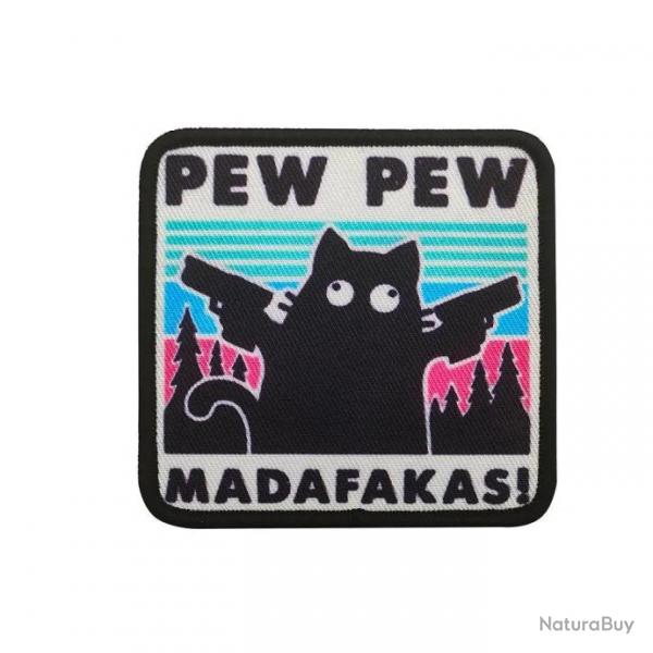 Patch "Pew Pew Madafakas !" - Nylon Blanc/bleu