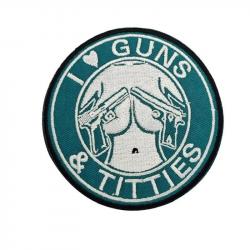 Patch Nylon I Love Guns - Bleu