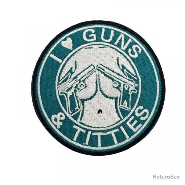 Patch Nylon I Love Guns - Bleu