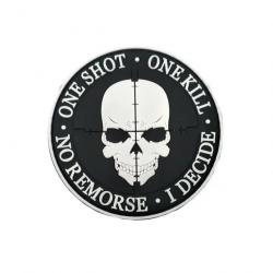 Patch PVC "One Shot One Kill" - Blanc