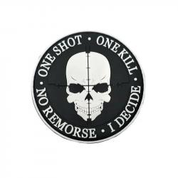Patch PVC "One Shot One Kill" - Blanc