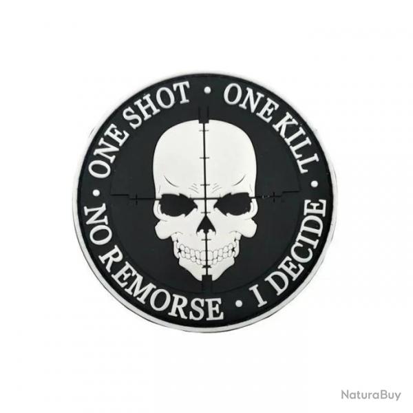 Patch PVC "One Shot One Kill" - Blanc