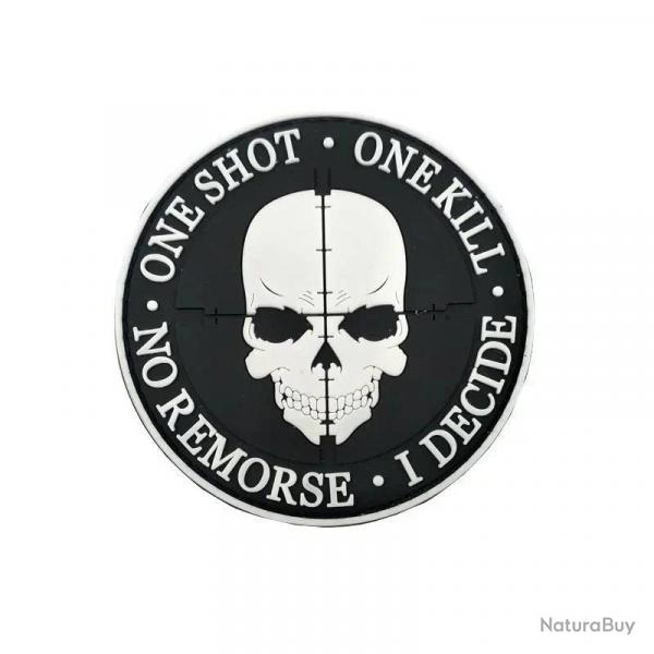Patch PVC "One Shot One Kill" - Blanc