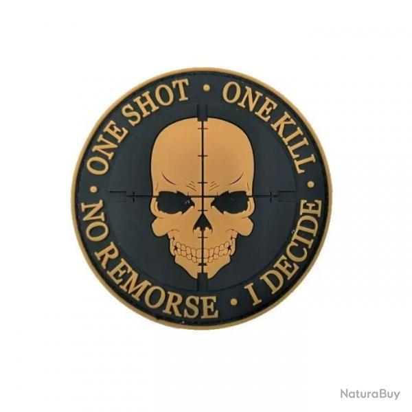 Patch PVC "One Shot One Kill" - Tan