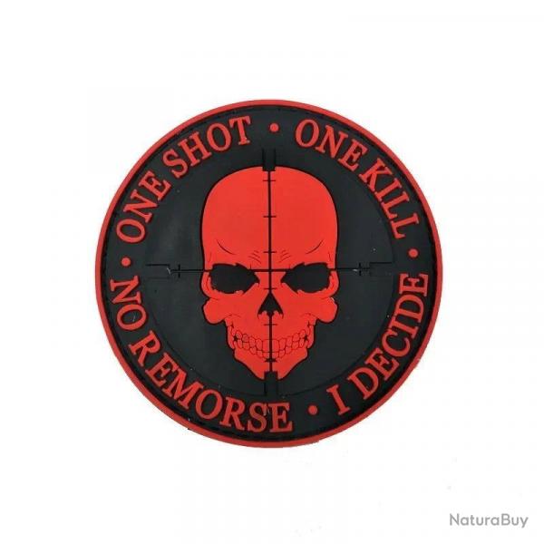 Patch PVC "One Shot One Kill" - Rouge