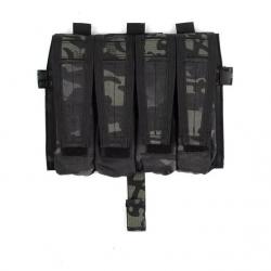 Pew Tactical Triple Porte Chargeur SMG type Detachable Flap - Multicam Noir