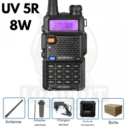 RADIO BAOFENG UV-5R 8W DUAL BAND UHF/UVF - Europe / Sans