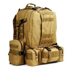 Sac à Dos Tactique Multifonction 50L - Tan