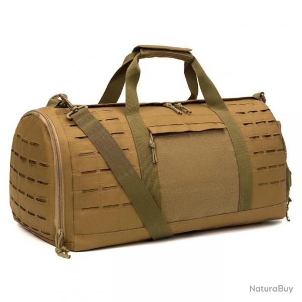 Sac Tactique de Voyage 40L avec Dcoupe Laser MOLLE - Tan