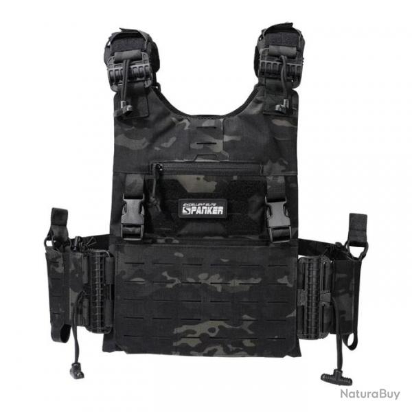 SPANKER Gilet Porte-plaque QD - Multicam Noir