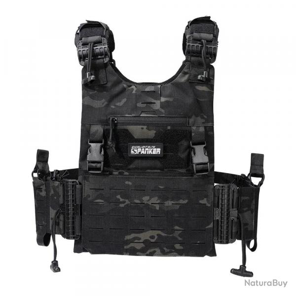 SPANKER Gilet Porte-plaque QD - Multicam Noir