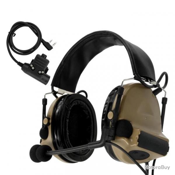 TAC-SKY Headset type Comtac II + PTT - Desert Earth