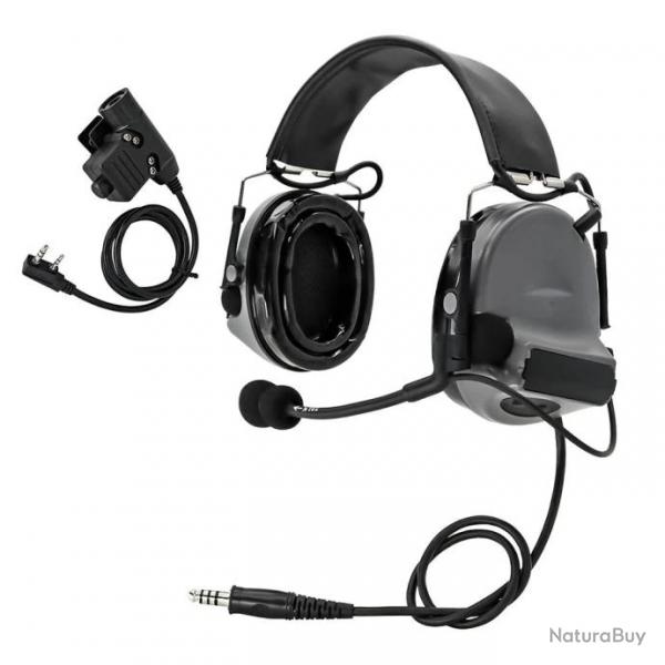 TAC-SKY Headset type Comtac II + PTT - Gris