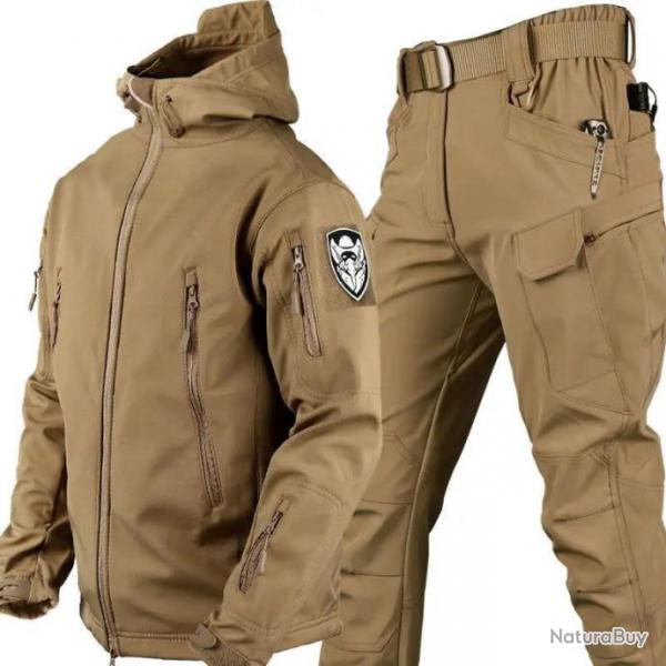 Uniforme SoftShell + Pantalon tactique - Tan / S