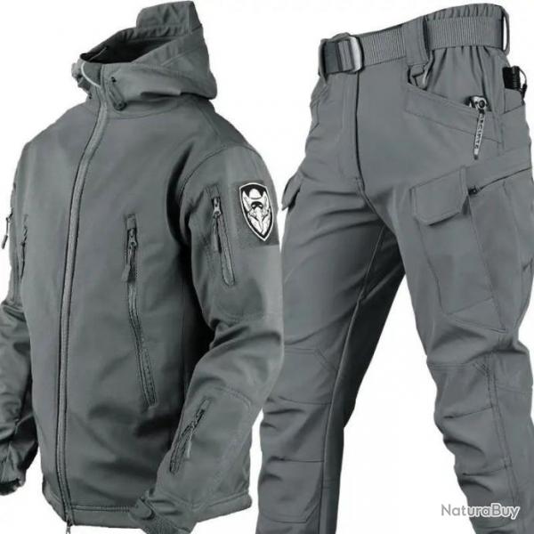 Uniforme SoftShell + Pantalon tactique - Gris / S