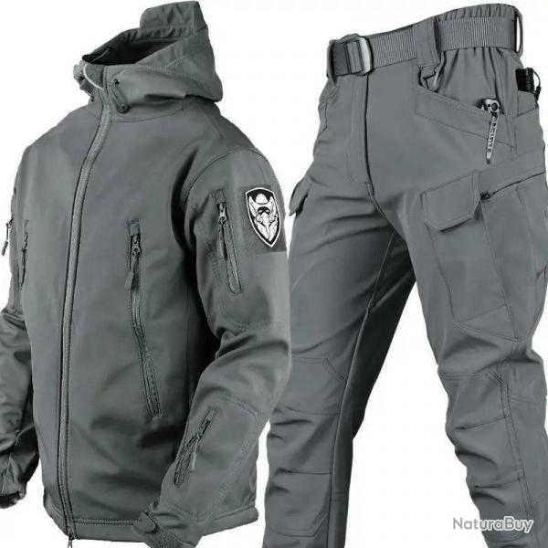 Uniforme SoftShell + Pantalon tactique Gris