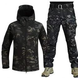 Uniforme SoftShell + Pantalon tactique - Multicam Noir / S