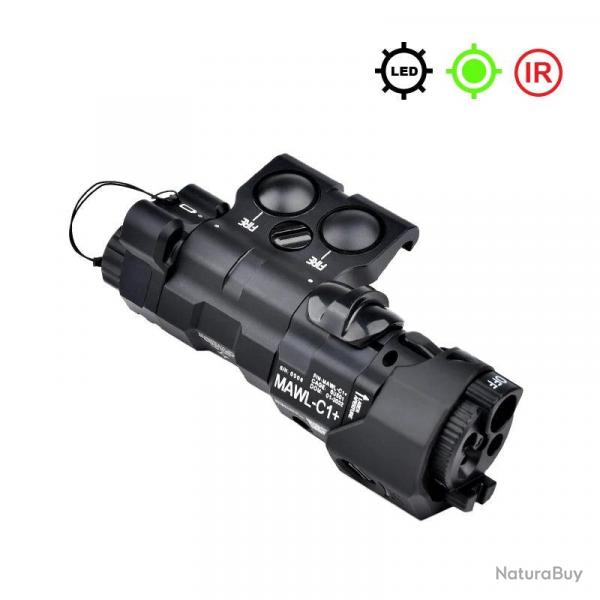 WADSN Boitier Lampe/Laser MAWL C1 METAL NOIR - Laser Vert