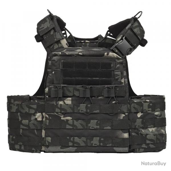 WoSport Gilet Porte-Plaque Type CPC - Multicam Noir