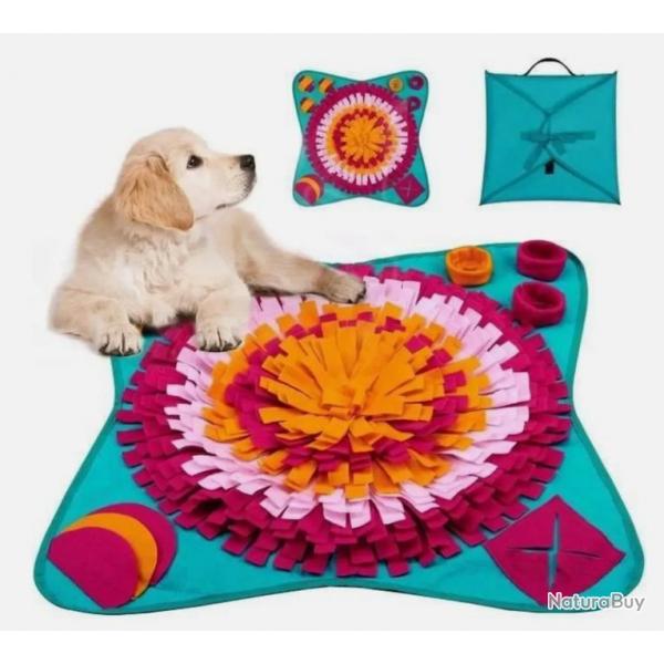 Tapis de Fouille pour Chien - Jeu Anti-Stress en Feutrine - 70x70 cm