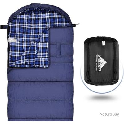 Sac de couchage en flanelle de coton 230x80cm Grand froid