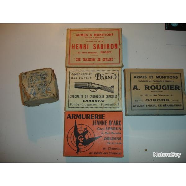 Lot de 5 boites de cartouches anciennes