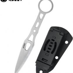 Couteau Kubey Kunai Lame Arrow Acier 14C28N Manche Acier Etui Kydex KUB401