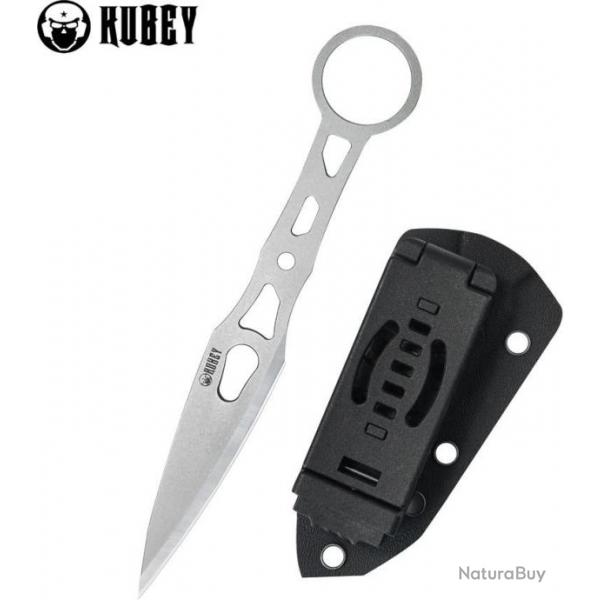 Couteau Kubey Kunai Lame Arrow Acier 14C28N Manche Acier Etui Kydex KUB401