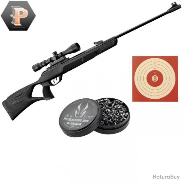 Gamo Pack G-MAGNUM 1250 + 3-9 x 40 WR Cal.4,5 mm + plombs + cibles