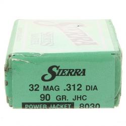 Boite de 100 ogives Sierra Powerjacket 32 Mag / 90 grains #8030