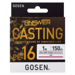 Tresse Gosen Answer Casting X16 150m Rose 150m PE 2.0 18,5kg