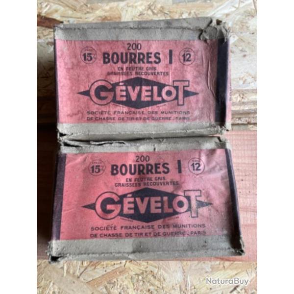 Lot de 400 bourres en feutre gris anciennes calibre 12