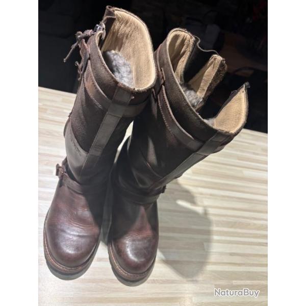 Meindl Bottes de chasse en cuir avec fourrure