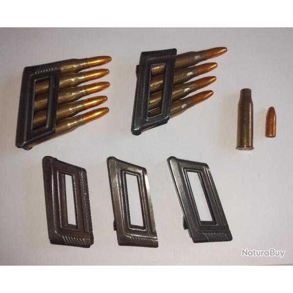 Lot de 5 clips Steyr M 95 + 10 cartouches inertes 8x56RS