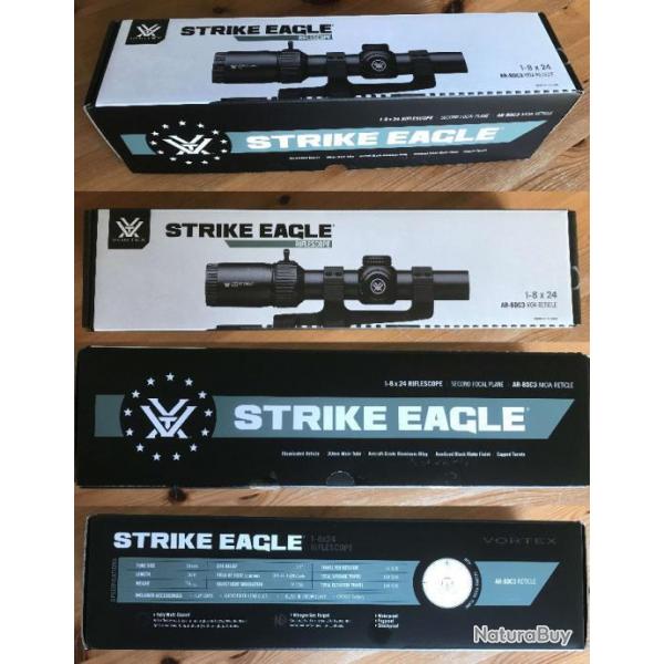 Lunette Vortex Strike Eagle 1-8x24 AR-BDC3 IL SFP (MOA)