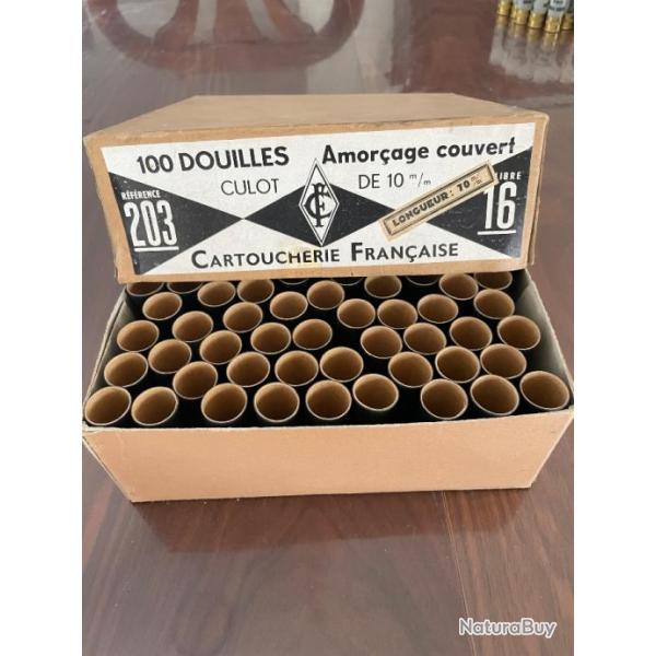 Lot de 70 douilles en carton pour calibre 16