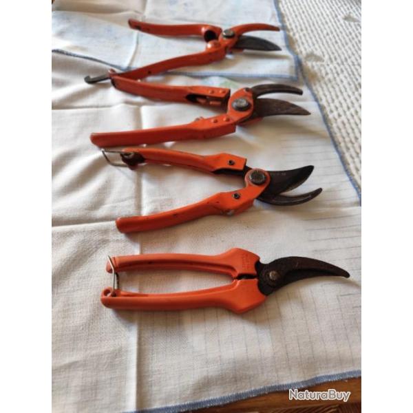 Lot de 4 scateurs Pradines , outils  restaurer